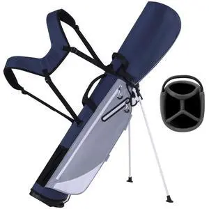 Lightweight Golf Stand Bag, 4-Way Full-Length Dividers, Holds Up to 10 Clubs, 3.7 lbs Golf Bag with Dual Straps & Stand for Driving Range, Par 3, and Standard Courses Lightweight Golf Stand Bag, 4-Way Full-Length Dividers, Holds Up to 10 Clubs, 3.7 lbs Golf Bag with Dual Straps & Stand for Driving Range, Par 3, and Standard Courses