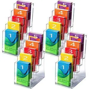 4 Pack Acrylic Brochure Holder, 5 Tier Brochure Display Stand 4 x 9 Inches Clear Pamphlet Flyer Holder Countertop or Wall Mount For Office,Meeting Room,Exhibition (4) 4 Pack Acrylic Brochure Holder, 5 Tier Brochure Display Stand 4 x 9 Inches Clear Pamphlet Flyer Holder Countertop or Wall Mount For Office,Meeting Room,Exhibition (4)