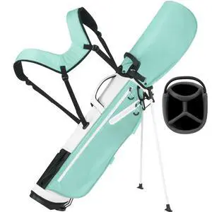 Lightweight Golf Stand Bag, 4-Way Full-Length Dividers, Holds Up to 10 Clubs, 3.7 lbs Golf Bag with Dual Straps & Stand for Driving Range, Par 3, and Standard Courses Lightweight Golf Stand Bag, 4-Way Full-Length Dividers, Holds Up to 10 Clubs, 3.7 lbs Golf Bag with Dual Straps & Stand for Driving Range, Par 3, and Standard Courses