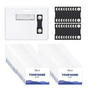 On It! 100-Pack Magnetic Name Badge Holders 4"x3" (W x H) Clear Tags for Events & Conferences No-Damage Magnets | PVC-Free | Fits 5392 Inserts | Reusable for Trade Shows & Meetings On It! 100-Pack Magnetic Name Badge Holders 4"x3" (W x H) Clear Tags for Events & Conferences No-Damage Magnets | PVC-Free | Fits 5392 Inserts | Reusable for Trade Shows & Meetings