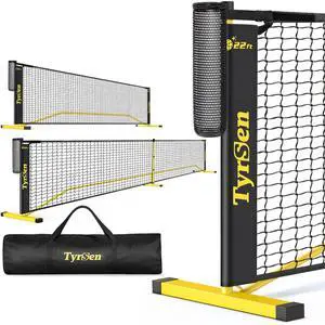 Portable Pickleball Net for Driveway, 22 FT Regulation Size & 11 FT Half Court Size Pickle Ball Net with Ball Collector, 2-in-1 Pickle Ball Net with Carry Bag for Garages Backyard Portable Pickleball Net for Driveway, 22 FT Regulation Size & 11 FT Half Court Size Pickle Ball Net with Ball Collector, 2-in-1 Pickle Ball Net with Carry Bag for Garages Backyard