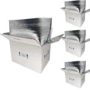 15x10x11'' Insulated Shipping Boxes with Bag Liners, Styrofoam Cold Mailer, Foam Cooler Containers, for Shipping Packaging Perishable Frozen Food, Cake, and More (4 Pack) 15x10x11'' Insulated Shipping Boxes with Bag Liners, Styrofoam Cold Mailer, Foam Cooler Containers, for Shipping Packaging Perishable Frozen Food, Cake, and More (4 Pack)