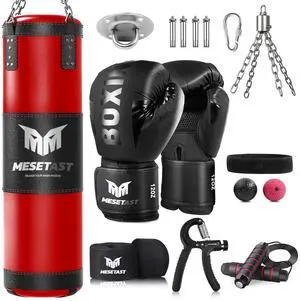 Punching Bag for Adults, 4ft Heavy Boxing Bag Set with 12 OZ Gloves for MMA Karate Kickboxing Boxing - Unfilled Punching Bag for Adults, 4ft Heavy Boxing Bag Set with 12 OZ Gloves for MMA Karate Kickboxing Boxing - Unfilled