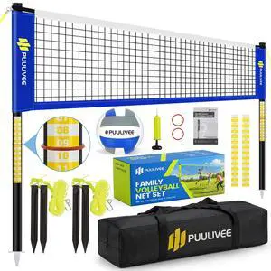32ft/16ft Outdoor Volleyball Net Set for Backyard, Beach, Grass, All-Weather & Easy Setup with 4 Height Adjustable Poles, Anti-Sag Net, Volleyball, Portable Carry Bag, Premium Packaging 32ft/16ft Outdoor Volleyball Net Set for Backyard, Beach, Grass, All-Weather & Easy Setup with 4 Height Adjustable Poles, Anti-Sag Net, Volleyball, Portable Carry Bag, Premium Packaging