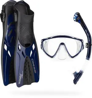 Snorkeling Set- Short Adjustable Fins, Silicone Mask, and Dry Snorkel- Compact for Travel- Adventure Set- Designed in Italy Snorkeling Set- Short Adjustable Fins, Silicone Mask, and Dry Snorkel- Compact for Travel- Adventure Set- Designed in Italy