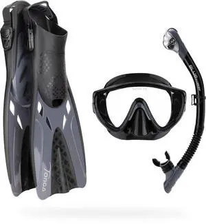 Snorkeling Set- Short Adjustable Fins, Silicone Mask, and Dry Snorkel- Compact for Travel- Adventure Set- Designed in Italy Snorkeling Set- Short Adjustable Fins, Silicone Mask, and Dry Snorkel- Compact for Travel- Adventure Set- Designed in Italy