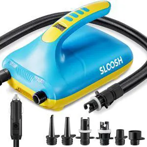 Electric Paddle Board Pump, 20 PSI High-Pressure Dual-Stage Inflation SUP Air Pump with Auto-Off Function, 12V DC Car Connector for Inflatable Paddle Boards, Kayaks, Boats, and Air Mattresses Electric Paddle Board Pump, 20 PSI High-Pressure Dual-Stage Inflation SUP Air Pump with Auto-Off Function, 12V DC Car Connector for Inflatable Paddle Boards, Kayaks, Boats, and Air Mattresses
