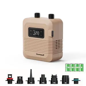 Electric Paddle Board Pump, 20 PSI Rechargeable SUP Pump | 5 Min to 12 PSI, 2.5 lb Lightweight, 38.48Wh Battery, Dual Stage Inflation, 7 Nozzles, for SUPs, Boats & Kayaks Electric Paddle Board Pump, 20 PSI Rechargeable SUP Pump | 5 Min to 12 PSI, 2.5 lb Lightweight, 38.48Wh Battery, Dual Stage Inflation, 7 Nozzles, for SUPs, Boats & Kayaks