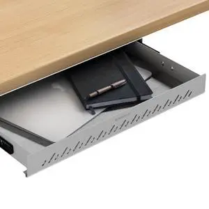 Under Desk Drawer Hidden Under-Desk Storage Organizer, Easy Install, Large Capacity Metal Sliding Drawer for Home Office, Standing Desk & Workstation (Grey) Under Desk Drawer Hidden Under-Desk Storage Organizer, Easy Install, Large Capacity Metal Sliding Drawer for Home Office, Standing Desk & Workstation (Grey)