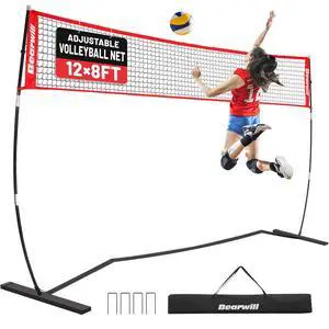 Volleyball Net, 12FT/20FT Portable Volleyball Net for Backyard, Freestanding Volley Ball Set Height Adjustable with Carry Bag, Volley Ball Practice Nets Training Equipment for Indoor Outdoor Volleyball Net, 12FT/20FT Portable Volleyball Net for Backyard, Freestanding Volley Ball Set Height Adjustable with Carry Bag, Volley Ball Practice Nets Training Equipment for Indoor Outdoor