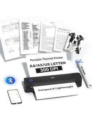 MT610 Portable A4 Thermal Printer, Inkless Bluetooth Printer for Phone | 8.5 x 11" US Letter Support, USB PC Printing, Truck Drivers, Field Service, Business Travel, Remote Work, Small Home Offices MT610 Portable A4 Thermal Printer, Inkless Bluetooth Printer for Phone | 8.5 x 11" US Letter Support, USB PC Printing, Truck Drivers, Field Service, Business Travel, Remote Work, Small Home Offices