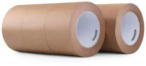 Recyclable Kraft Gummed Tape 6 Pack 3" x 165Ft Carton Sealing Tape | Tearable & Writable, Strong Adhesive, RoHS Recyclable For Shipping, Carton, Photo Frame Sealing, Fits Cardboard, Wood, Metal Recyclable Kraft Gummed Tape 6 Pack 3" x 165Ft Carton Sealing Tape | Tearable & Writable, Strong Adhesive, RoHS Recyclable For Shipping, Carton, Photo Frame Sealing, Fits Cardboard, Wood, Metal