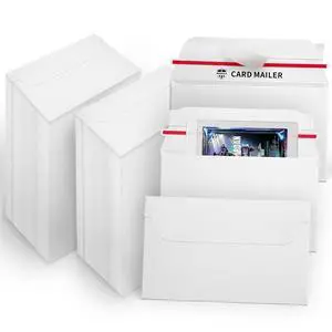 500 Pack Trading Card Mailer Envelopes, 7" x 4.35" White Card Shipping Envelopes, Self-Seal Shell Mailers with Easy-Open Tear Strip for Toploaders, Semi-Rigid Holders, Sports Cards & TCG 500 Pack Trading Card Mailer Envelopes, 7" x 4.35" White Card Shipping Envelopes, Self-Seal Shell Mailers with Easy-Open Tear Strip for Toploaders, Semi-Rigid Holders, Sports Cards & TCG