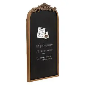 Arendahl Decorative Vintage Arch Chalkboard; 13 x 25; Gold; Framed Arched Ornate Magnetic Chalkboard for Unique Display; Decoration; and Organization Arendahl Decorative Vintage Arch Chalkboard; 13 x 25; Gold; Framed Arched Ornate Magnetic Chalkboard for Unique Display; Decoration; and Organization