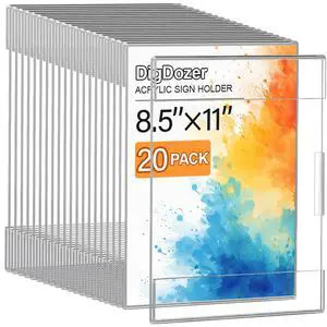 20 Pcs Acrylic Sign Holder 8.5 x 11, Dual-Purpose Wall Mount Sign Holders | Clear Plastic Frames Paper Display Sign Holders for Office, Store, Restaurant - Horizontal or Vertical with Adhesive 20 Pcs Acrylic Sign Holder 8.5 x 11, Dual-Purpose Wall Mount Sign Holders | Clear Plastic Frames Paper Display Sign Holders for Office, Store, Restaurant - Horizontal or Vertical with Adhesive