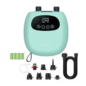 Paddle Board Electric Pump, Rechargeable Battery-Powered Auto-Off | 20 PSI Portable Cordless Dual-Stage Inflation/Deflation, with 7 Valve Adapters, Inflatables for Kayaks, Wind Wings, SUPs Paddle Board Electric Pump, Rechargeable Battery-Powered Auto-Off | 20 PSI Portable Cordless Dual-Stage Inflation/Deflation, with 7 Valve Adapters, Inflatables for Kayaks, Wind Wings, SUPs
