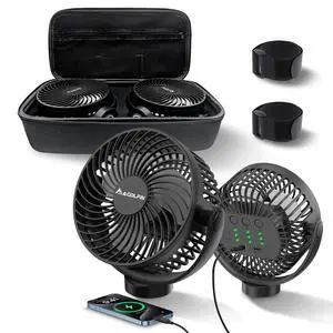 2-Pack Magnetic Golf Cart Fan Rechargeable with Carrying Case, 12000mAH Battery Portable Fan with Magnetic Base, Suitable for EZGO Club Car Yamaha, Golf Cart & Cruise Ship Accessories 2-Pack Magnetic Golf Cart Fan Rechargeable with Carrying Case, 12000mAH Battery Portable Fan with Magnetic Base, Suitable for EZGO Club Car Yamaha, Golf Cart & Cruise Ship Accessories