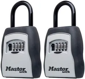 Key Lock Box for House Keys Outdoor Portable Combination Lockbox with Resettable 4 Digit Code, Weather Resistant Durable Metal Body, Holds 5 Keys, 5400EC2, Black, 2 Pack Key Lock Box for House Keys Outdoor Portable Combination Lockbox with Resettable 4 Digit Code, Weather Resistant Durable Metal Body, Holds 5 Keys, 5400EC2, Black, 2 Pack
