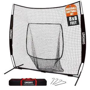 7x7ft/8x8ft Baseball Softball Net with Steel Frame for Batting, Hitting, Pitching, Portable Baseball Batting Net with Carry Bag, Great for All Levels 7x7ft/8x8ft Baseball Softball Net with Steel Frame for Batting, Hitting, Pitching, Portable Baseball Batting Net with Carry Bag, Great for All Levels