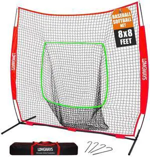 7x7ft/8x8ft Baseball Softball Net with Steel Frame for Batting, Hitting, Pitching, Portable Baseball Batting Net with Carry Bag, Great for All Levels 7x7ft/8x8ft Baseball Softball Net with Steel Frame for Batting, Hitting, Pitching, Portable Baseball Batting Net with Carry Bag, Great for All Levels