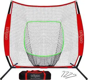 7x7FT Baseball Net for Any Skill Level Players to Batting&Hitting&Pitching | Complete Set-Net&Carry Bag&Ground Stake(Stable&Portable);Tear-resistant Fabric&Metal Frame;Easy Setup 7x7FT Baseball Net for Any Skill Level Players to Batting&Hitting&Pitching | Complete Set-Net&Carry Bag&Ground Stake(Stable&Portable);Tear-resistant Fabric&Metal Frame;Easy Setup