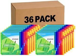 8-Tab Binder Dividers - Index Pockets Divider for 3 Ring Binders, 3-Hole Plastics Sheets Protectors for US Letter Size in 0.5'', 1'', 2'', 3 inch Binders, 8 Colors (XY004) (36 Packs) 8-Tab Binder Dividers - Index Pockets Divider for 3 Ring Binders, 3-Hole Plastics Sheets Protectors for US Letter Size in 0.5'', 1'', 2'', 3 inch Binders, 8 Colors (XY004) (36 Packs)
