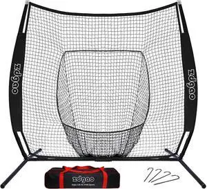 7x7FT Baseball Net for Any Skill Level Players to Batting&Hitting&Pitching | Complete Set-Net&Carry Bag&Ground Stake(Stable&Portable);Tear-resistant Fabric&Metal Frame;Easy Setup 7x7FT Baseball Net for Any Skill Level Players to Batting&Hitting&Pitching | Complete Set-Net&Carry Bag&Ground Stake(Stable&Portable);Tear-resistant Fabric&Metal Frame;Easy Setup