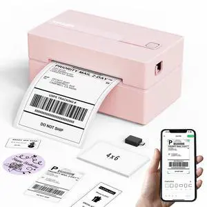 Bluetooth Thermal Shipping Label Printer, 4x6 Portable Thermal Address Label Printer for Small Business, Compatible with iPhone,Android,Windows,Mac,Works with Etsy Shopify USPS&More, Pink Bluetooth Thermal Shipping Label Printer, 4x6 Portable Thermal Address Label Printer for Small Business, Compatible with iPhone,Android,Windows,Mac,Works with Etsy Shopify USPS&More, Pink