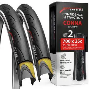 700x25c Tire - Road Bike Tires 25-622 with 1 mm Nylon Anti Puncture - Black 700c Bike Tire Puncture Proof with Kevlar for Racing, Hybrid, Folding Bicycles - Flatless Bike Tires 28 inch 700x25c Tire - Road Bike Tires 25-622 with 1 mm Nylon Anti Puncture - Black 700c Bike Tire Puncture Proof with Kevlar for Racing, Hybrid, Folding Bicycles - Flatless Bike Tires 28 inch