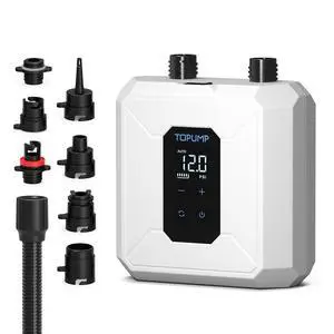 Electric Paddle Board Pump, Cordless Rechargeable SUP Pump | 20PSI, Portable, Battery Operated, Auto Shut-Off, Dual-Stage Inflation & Deflation, 7 Nozzles, for SUPs, Kayaks, Boats, Tents Electric Paddle Board Pump, Cordless Rechargeable SUP Pump | 20PSI, Portable, Battery Operated, Auto Shut-Off, Dual-Stage Inflation & Deflation, 7 Nozzles, for SUPs, Kayaks, Boats, Tents