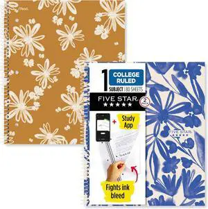 Spiral Notebook + Study App,1 Subject,College Ruled,8-1/2" x 11",80 Sheets,Fights Ink Bleed,Water Resistant Cover,Soft Petals (820331F-ECM),(Pack of 12) Spiral Notebook + Study App,1 Subject,College Ruled,8-1/2" x 11",80 Sheets,Fights Ink Bleed,Water Resistant Cover,Soft Petals (820331F-ECM),(Pack of 12)