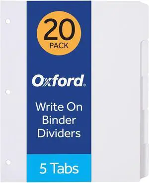 Blank Write On Binder, 1/5 Cut Tabs, 3 Hole Punch Dividers in 5 Tab Sets, 100-Dividers, 20 Sets, White (89981) (Pack of 5) Blank Write On Binder, 1/5 Cut Tabs, 3 Hole Punch Dividers in 5 Tab Sets, 100-Dividers, 20 Sets, White (89981) (Pack of 5)