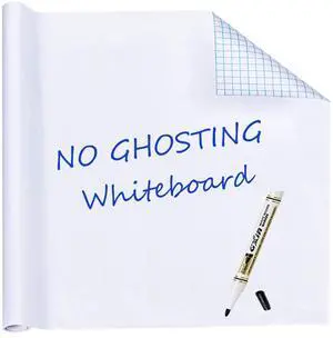 Whiteboard Sticker for Wall, 48" x 79" Dry Erase Board, Large Peel and Stick Wallpaper, Contact Paper Adhesive with 1 Marker Whiteboard Sticker for Wall, 48" x 79" Dry Erase Board, Large Peel and Stick Wallpaper, Contact Paper Adhesive with 1 Marker