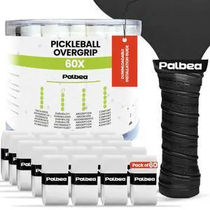 Pickleball OverGrip Tape - Pack of 60 - Extra Tacky White Pickleball Grip. | High Sweat Absorption & Non-Slip Soft Touch. Accessories Designed to Enhance Your Pickleball Paddle Grip Tape Pickleball OverGrip Tape - Pack of 60 - Extra Tacky White Pickleball Grip. | High Sweat Absorption & Non-Slip Soft Touch. Accessories Designed to Enhance Your Pickleball Paddle Grip Tape