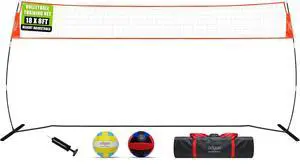 12FT/18FT Portable Volleyball Net with Height Adjustable Poles System | Indoor & Outdoor Freestanding Practice Net, PU Volleyball, Carry Bag for Backyard, Beach, All Ages Training, Hitting 12FT/18FT Portable Volleyball Net with Height Adjustable Poles System | Indoor & Outdoor Freestanding Practice Net, PU Volleyball, Carry Bag for Backyard, Beach, All Ages Training, Hitting