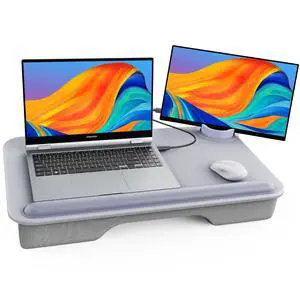 Laptop Lap Desk for BedFits Up to 17" Laptops & MacBook,Lightweight Tray Table with Soft Leather Wrist Pad,Sturdy Phone/Tablet Holder, Laptop Stand with Cushion for Home Office/Gaming On Couch Laptop Lap Desk for BedFits Up to 17" Laptops & MacBook,Lightweight Tray Table with Soft Leather Wrist Pad,Sturdy Phone/Tablet Holder, Laptop Stand with Cushion for Home Office/Gaming On Couch