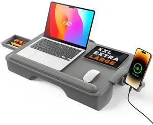Lap Desk with Cushion, Computer Laptop Stand, Lap Laptop Table, Built-in Drawer Storage, Phone Holder, Wrist Pad Lap Desk with Cushion, Computer Laptop Stand, Lap Laptop Table, Built-in Drawer Storage, Phone Holder, Wrist Pad