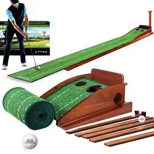 GimYaa Golf Putting mat Green Indoor and Outdoor with Auto Ball Return,Game Practice Golf Gifts for Home, Office, Backyard Indoor Golf and Outdoor Use, Crystal Velvet Mat GimYaa Golf Putting mat Green Indoor and Outdoor with Auto Ball Return,Game Practice Golf Gifts for Home, Office, Backyard Indoor Golf and Outdoor Use, Crystal Velvet Mat