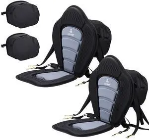 Kayak Seat Deluxe Padded Back Canoe Seat with Back Support SUP Paddle Board Seats Fishing Seat for Universal Sit with Detachable Storage Bag and 4 Adjustable Straps Kayak Seat Deluxe Padded Back Canoe Seat with Back Support SUP Paddle Board Seats Fishing Seat for Universal Sit with Detachable Storage Bag and 4 Adjustable Straps