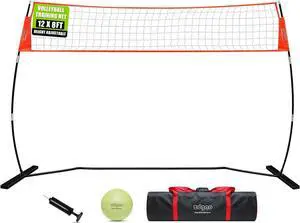12FT/18FT Portable Volleyball Net with Height Adjustable Poles System | Indoor & Outdoor Freestanding Practice Net, PU Volleyball, Carry Bag for Backyard, Beach, All Ages Training, Hitting 12FT/18FT Portable Volleyball Net with Height Adjustable Poles System | Indoor & Outdoor Freestanding Practice Net, PU Volleyball, Carry Bag for Backyard, Beach, All Ages Training, Hitting