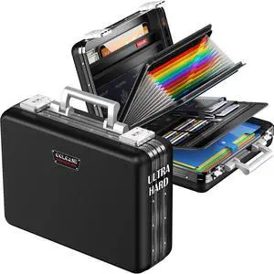 Fireproof Document Box, Ultra Hard Metal Frame Fireproof Safe Box | Aluminum Alloy Frame Zipperless All-Around Fireproof Document Organizer with TSA Lock Black Fireproof Document Box, Ultra Hard Metal Frame Fireproof Safe Box | Aluminum Alloy Frame Zipperless All-Around Fireproof Document Organizer with TSA Lock Black