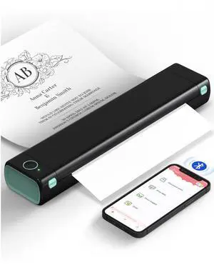 Portable Printers Wireless for Travel, M08F Thermal Bluetooth Printer Support for 8.5"x11" US Letter, Small Inkless Printer Compatible with iOS, Android, Laptop for Car, Office, Home Portable Printers Wireless for Travel, M08F Thermal Bluetooth Printer Support for 8.5"x11" US Letter, Small Inkless Printer Compatible with iOS, Android, Laptop for Car, Office, Home
