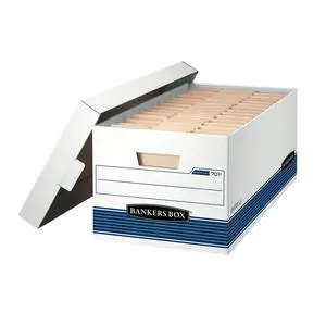 12-Pack Medium-Duty File Storage Boxes, 24in Letter, FastFold | Speed through filing with FastFold setup, sturdy stacking, reinforced handles, and dependable document protection 12-Pack Medium-Duty File Storage Boxes, 24in Letter, FastFold | Speed through filing with FastFold setup, sturdy stacking, reinforced handles, and dependable document protection