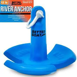River Anchor 12 lb for Boats Up to 15 Ft, Vinyl Coated Cast Iron Mushroom Anchor with Bow Shackle for Lakes Rivers Mud Bottom River Anchor 12 lb for Boats Up to 15 Ft, Vinyl Coated Cast Iron Mushroom Anchor with Bow Shackle for Lakes Rivers Mud Bottom