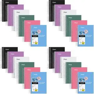 Spiral Notebook,College Ruled Paper,Fat Lil' Pocket Notebooks,3-1/2" x 5-1/2",200 Sheets,Assorted Colors (38027),6 Count (Pack of 4) Spiral Notebook,College Ruled Paper,Fat Lil' Pocket Notebooks,3-1/2" x 5-1/2",200 Sheets,Assorted Colors (38027),6 Count (Pack of 4)