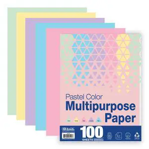 Pastel Multipurpose Paper, 8.5 x 11 in, 100 Sheets, 12-Case | 20 lb (75 gsm), 100 sheets in 5 colors, 100% recycled, laser and inkjet compatible Pastel Multipurpose Paper, 8.5 x 11 in, 100 Sheets, 12-Case | 20 lb (75 gsm), 100 sheets in 5 colors, 100% recycled, laser and inkjet compatible