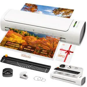 13 Inch Laminator Machine, 11x17 Hot & Cold Thermal Laminator, A3 11-in-1 Laminating Machine with 30 Sheets, 60s Warm-Up, Never-Jam Design Lamination for Teachers, Home, School & Office -White 13 Inch Laminator Machine, 11x17 Hot & Cold Thermal Laminator, A3 11-in-1 Laminating Machine with 30 Sheets, 60s Warm-Up, Never-Jam Design Lamination for Teachers, Home, School & Office -White