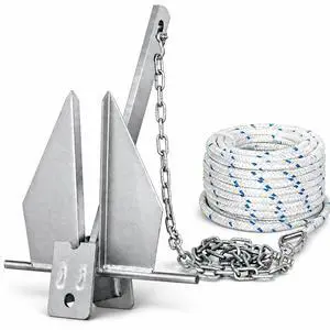 Galvanized Fluke Anchor Kit Includes Anchor Chain, Rope and Shackles, for Pontoons, Dinghies, Fishing Boats, Bass Boats, Sport Boats, Sport Yachts, 5/8/10/13 lb Boat Anchor Kit Galvanized Fluke Anchor Kit Includes Anchor Chain, Rope and Shackles, for Pontoons, Dinghies, Fishing Boats, Bass Boats, Sport Boats, Sport Yachts, 5/8/10/13 lb Boat Anchor Kit