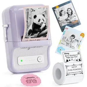 B21 Pro Label Maker, 300DPI Support Red-Black Printing, Purple | Thermal Label Printer for Home Organization, Craft, Photo Print, Study Graphics, Scrapbook, Come with 1 Roll 50*30mm Tapes B21 Pro Label Maker, 300DPI Support Red-Black Printing, Purple | Thermal Label Printer for Home Organization, Craft, Photo Print, Study Graphics, Scrapbook, Come with 1 Roll 50*30mm Tapes