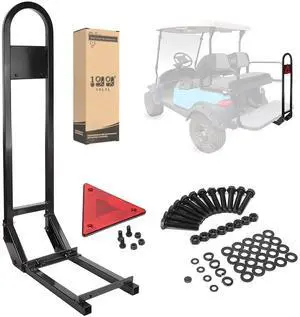 Universal Golf Cart Rear Safety Grab Bar w/Triangle Reflector Fit for Yamaha Club Car EZGO (2+2) /(4+2) Passenger Golf Cart Manual Hardware Included Universal Golf Cart Rear Safety Grab Bar w/Triangle Reflector Fit for Yamaha Club Car EZGO (2+2) /(4+2) Passenger Golf Cart Manual Hardware Included
